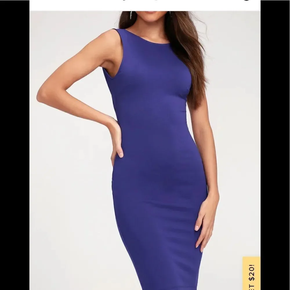 LULUS Like A Lady  Royal Blue Backless Midi dress, size M. - Picture 3 of 11